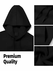 2026 Autumn/Winter Men's Hooded Sweatshirt Set - Comfortable and Soft with Letter Print - Casual Retro Streetwear for Men