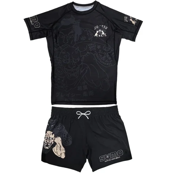 2026 New Speed Brazilian Jujutsu MMA Fighting Training Set Dark Sports Fitness Men's