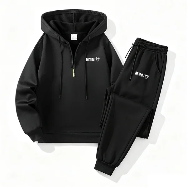 Men's MMA Snakehead Print Casual Set Half Zip Hoodies And Drawstring Sweatpants 2 Piece Set Autumn Fitness Commute Sportswear