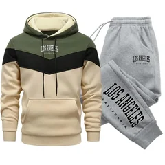 2026 New Arrival Men's Tracksuit Hoodie&sweatpants Urabn Fashion Sportswear 2pcs Set Male Daily Casual Sports Hooded Jogger Suit