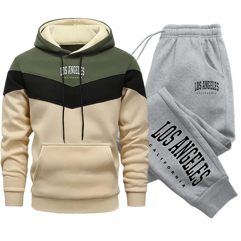 2026 New Arrival Men's Tracksuit Hoodie&sweatpants Urabn Fashion Sportswear 2pcs Set Male Daily Casual Sports Hooded Jogger Suit