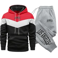 2026 New Arrival Men's Tracksuit Hoodie&sweatpants Urabn Fashion Sportswear 2pcs Set Male Daily Casual Sports Hooded Jogger Suit