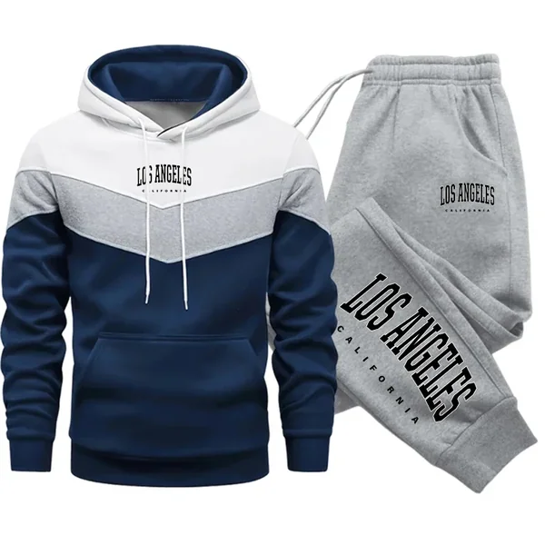 2026 New Arrival Men's Tracksuit Hoodie&sweatpants Urabn Fashion Sportswear 2pcs Set Male Daily Casual Sports Hooded Jogger Suit