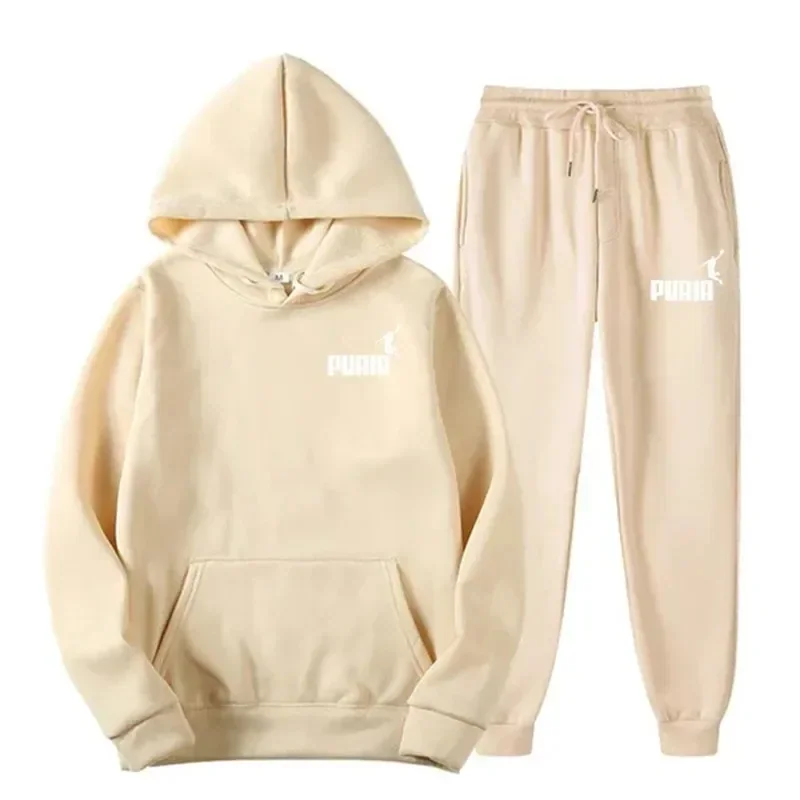 2026 New Men's Fashion Casual Zipper Tracksuits Outdoor Fitness Jogging Hooded Sets Sports Luxury Hoodie + Pants Suit Clothing