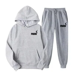 2026 New Men's Fashion Casual Zipper Tracksuits Outdoor Fitness Jogging Hooded Sets Sports Luxury Hoodie + Pants Suit Clothing