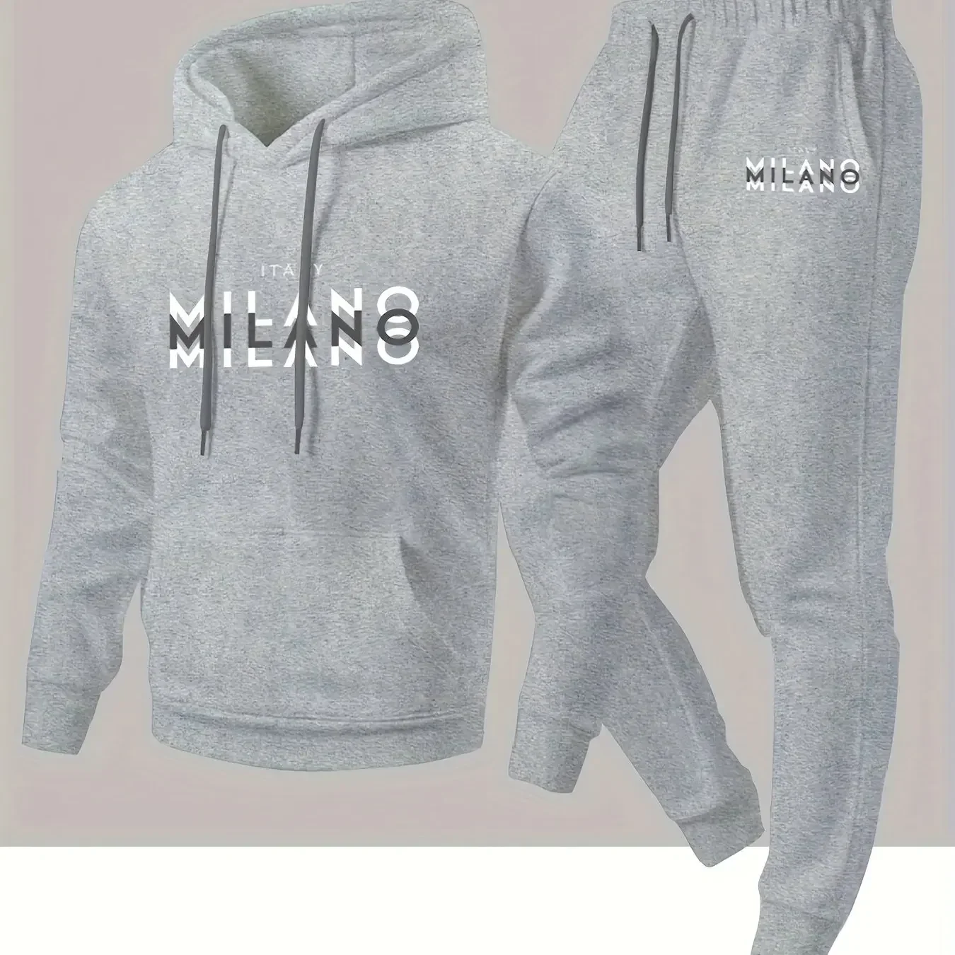 New autumn hoodie hooded set for men and women MILANO letter print with drawstring and pocket for daily warmth and comfort