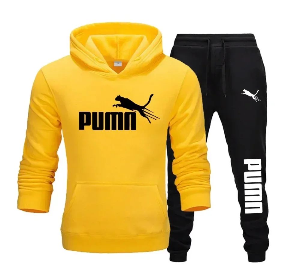 New men's hooded sweatshirt + trousers winter-spring set - fashionable, trendy fitness, jogging and casual sports outfit