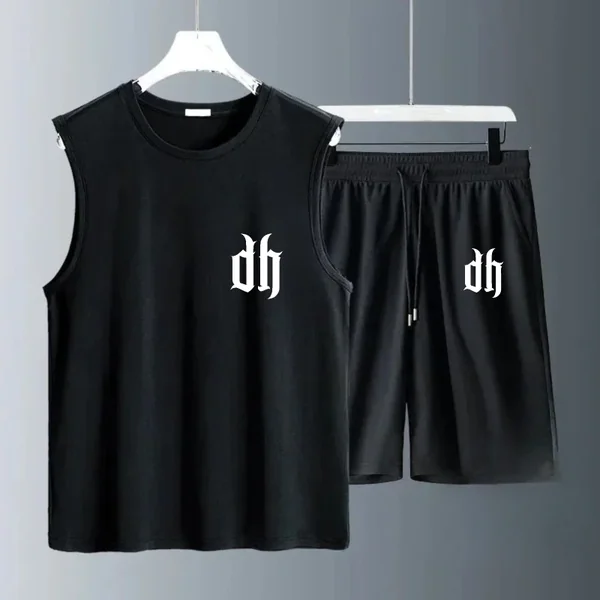 Men's Tank Top Sets 2026 Summer Quick drying sports Suit for man oversize running seaside Sportswear beach crewneck sweat suit