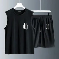 Men's Tank Top Sets 2026 Summer Quick drying sports Suit for man oversize running seaside Sportswear beach crewneck sweat suit