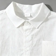 Men Linen Two Piece Set Sleeveless Lapel Shirt Elastic Drawstring Shorts Regular Fit Summer Beach Travel Daily Vacation Casual