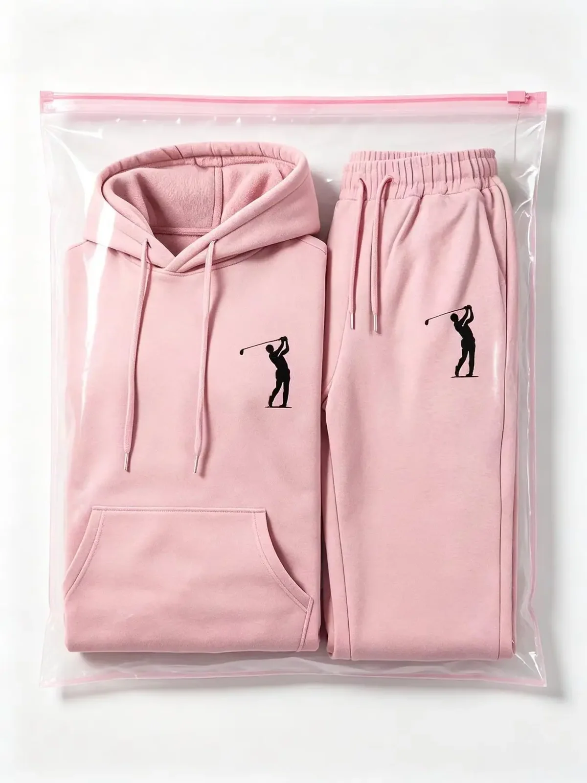 100% polyester fiber hooded sweatshirt, printed loose long-sleeved hooded sweatshirt + jogging pants two-piece casual streetwear