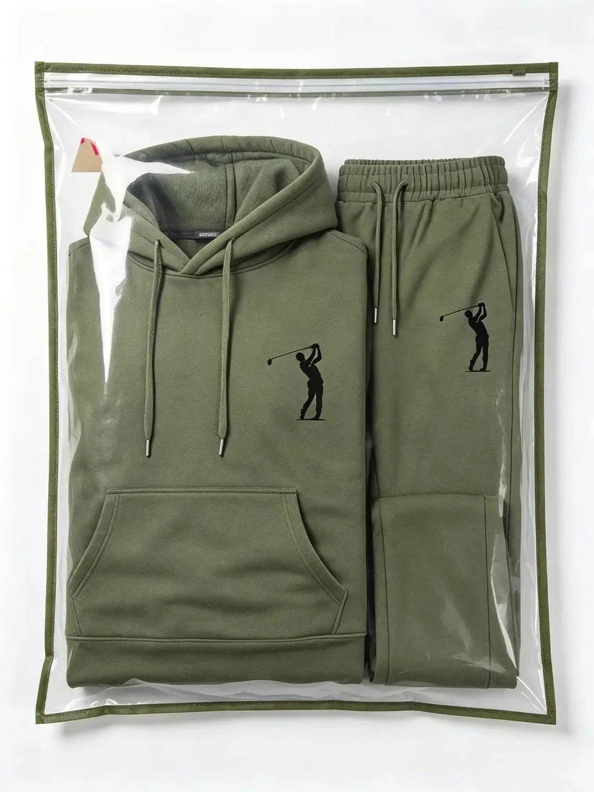 100% polyester fiber hooded sweatshirt, printed loose long-sleeved hooded sweatshirt + jogging pants two-piece casual streetwear