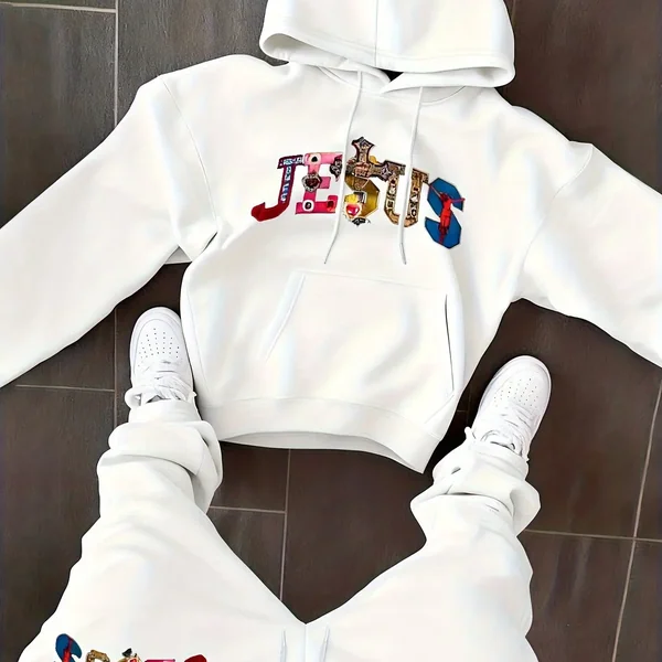 Autumn Trendy New Sweatshirt Sweatpants Set Men's Daily Loose Casual Fit Printed Hundred Long Sleeve Sweatshirt 2 piecesSet