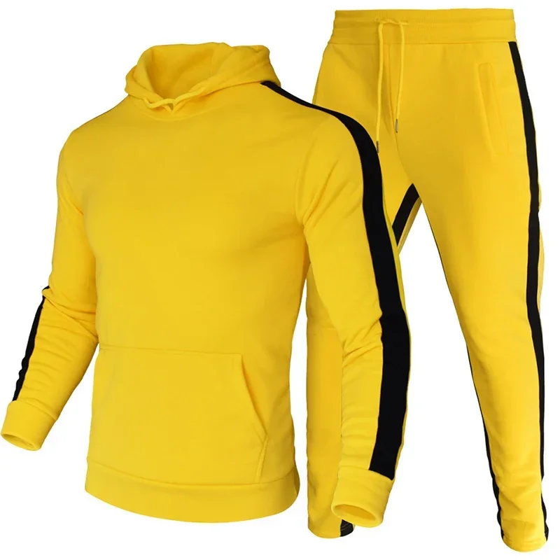 2026 Autumn Winter Men Tracksuit Sets Striped Sweatshirt+sweatpants Casual Daily Sports Fashion Gym Clothing Hot Sale Men's Sets