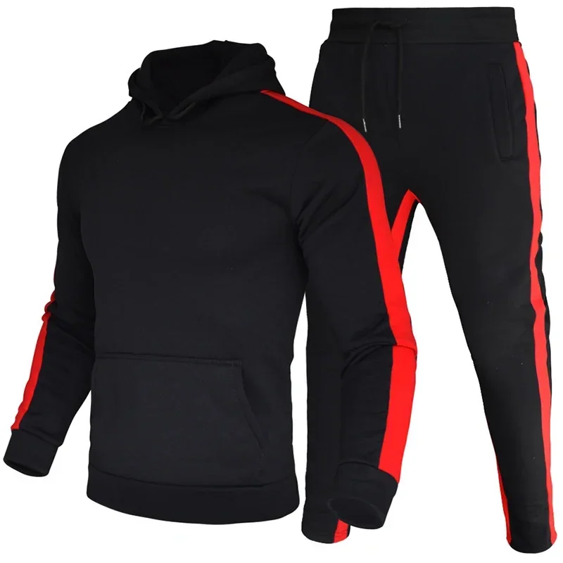 2026 Autumn Winter Men Tracksuit Sets Striped Sweatshirt+sweatpants Casual Daily Sports Fashion Gym Clothing Hot Sale Men's Sets