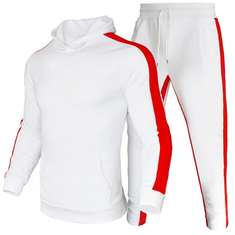2026 Autumn Winter Men Tracksuit Sets Striped Sweatshirt+sweatpants Casual Daily Sports Fashion Gym Clothing Hot Sale Men's Sets