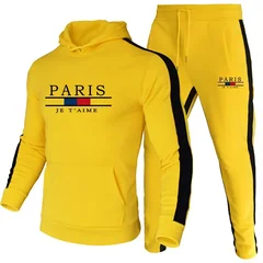 Men's Tracksuit Printing Casual Sweatshirts 2 Pcs Set Outdoor Fitness Sports Jogging Hoodies Suit Autumn Winter Fashion Clothing