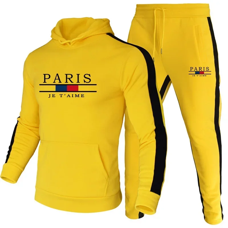 Men's Tracksuit Printing Casual Sweatshirts 2 Pcs Set Outdoor Fitness Sports Jogging Hoodies Suit Autumn Winter Fashion Clothing