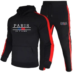 Men's Tracksuit Printing Casual Sweatshirts 2 Pcs Set Outdoor Fitness Sports Jogging Hoodies Suit Autumn Winter Fashion Clothing