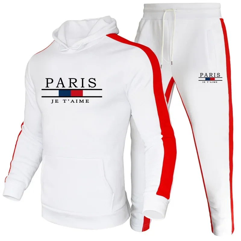 Men's Tracksuit Printing Casual Sweatshirts 2 Pcs Set Outdoor Fitness Sports Jogging Hoodies Suit Autumn Winter Fashion Clothing