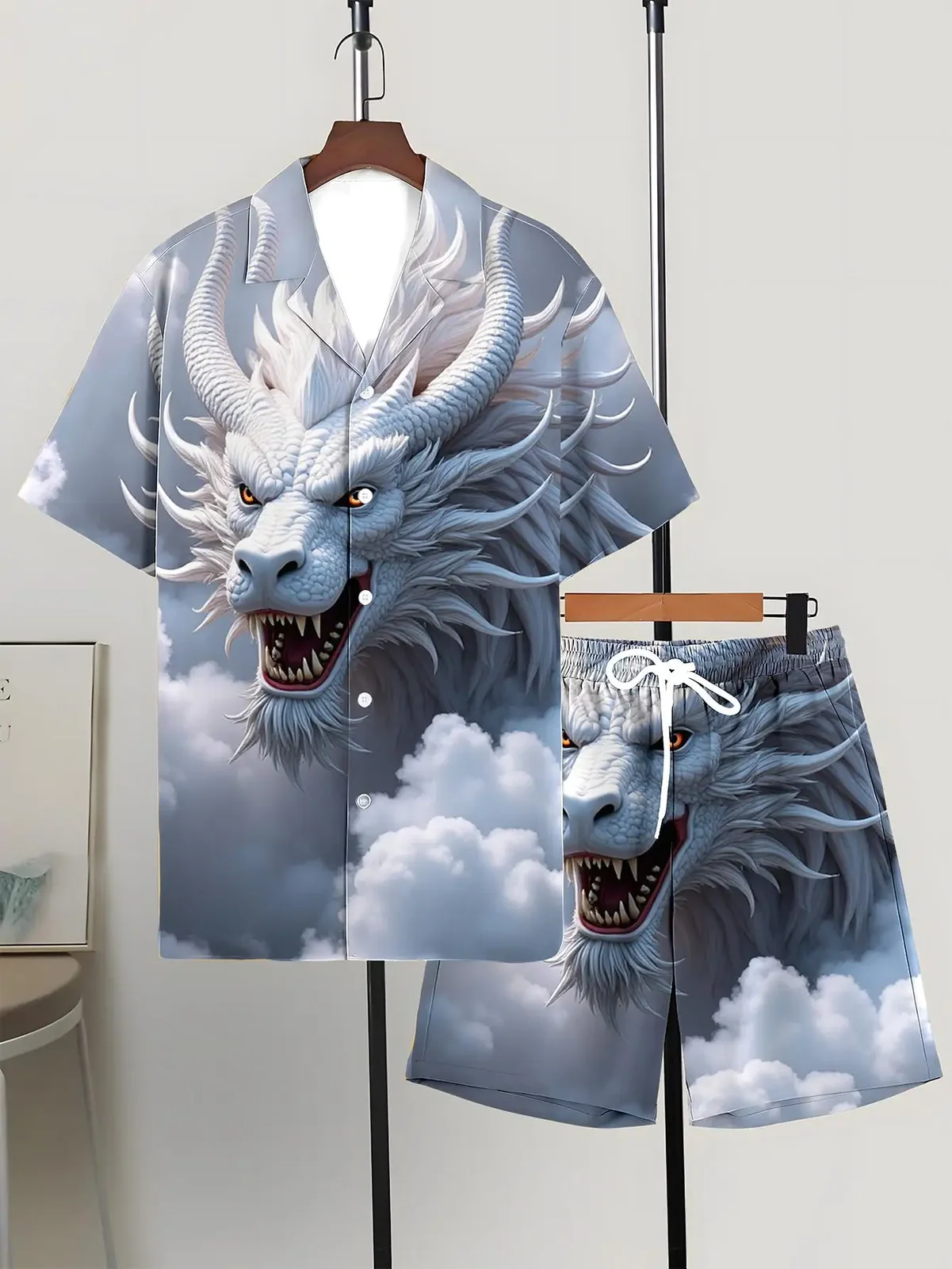 Men's Shirt Sets 2026 Spring/Summer sweat suit Graphic 2 piece set jogging suit Tracksuit men 3D Printed sets for men