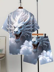 Men's Shirt Sets 2026 Spring/Summer sweat suit Graphic 2 piece set jogging suit Tracksuit men 3D Printed sets for men