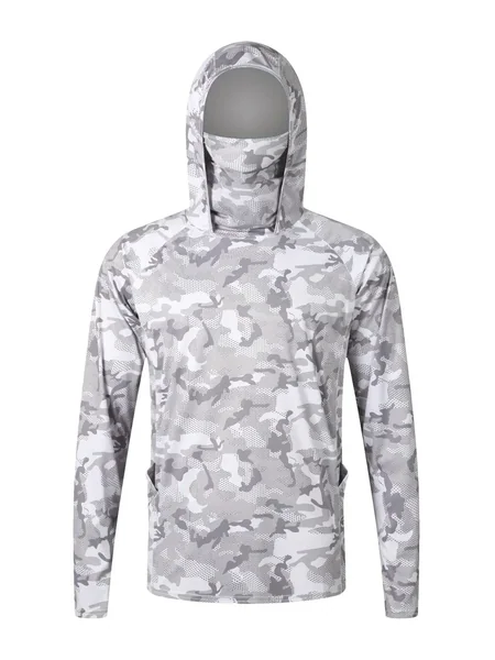 European and American Men's Summer Camouflage Print Comfortable Breathable Long Sleeved T-Shirt Fishing Suit Outdoor Casual Top