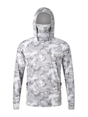 European and American Men's Summer Camouflage Print Comfortable Breathable Long Sleeved T-Shirt Fishing Suit Outdoor Casual Top