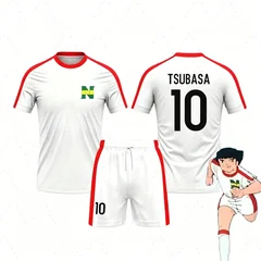 2 Piece Outfit Mens Tracksuit Captain Tsubasa Football No.10 TShirt Shorts WomenMen Sportwear Harajuku Summer Tshirt 2 Piece Set