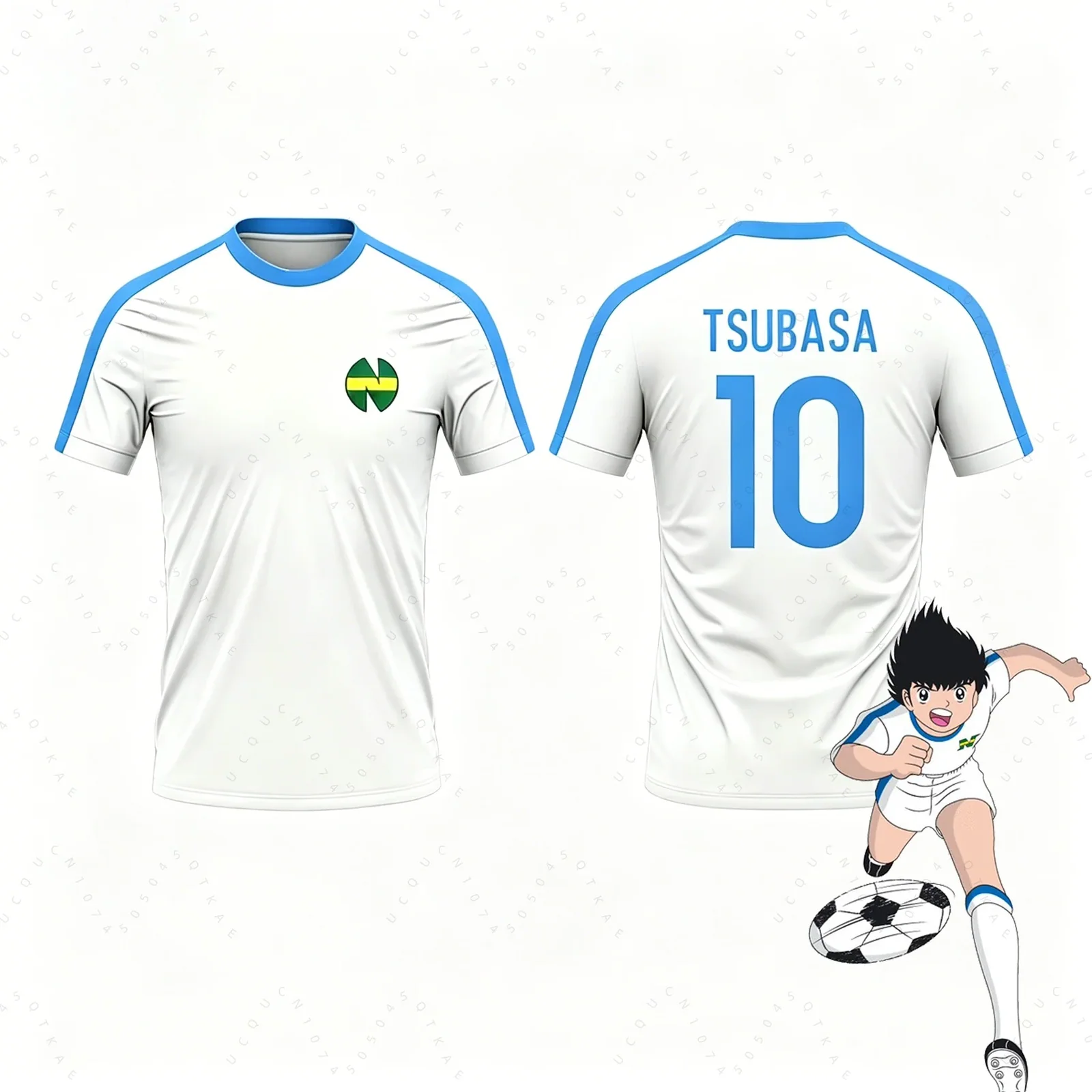 2 Piece Outfit Mens Tracksuit Captain Tsubasa Football No.10 TShirt Shorts WomenMen Sportwear Harajuku Summer Tshirt 2 Piece Set