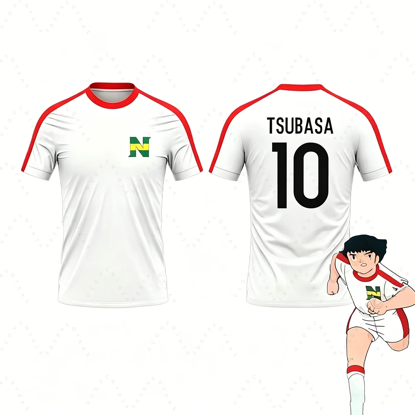 2 Piece Outfit Mens Tracksuit Captain Tsubasa Football No.10 TShirt Shorts WomenMen Sportwear Harajuku Summer Tshirt 2 Piece Set