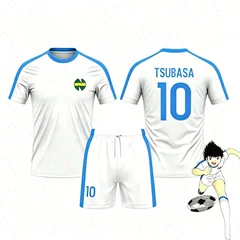 2 Piece Outfit Mens Tracksuit Captain Tsubasa Football No.10 TShirt Shorts WomenMen Sportwear Harajuku Summer Tshirt 2 Piece Set