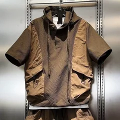 2026 Men's 2 Piece Tracksuit Summer Hooded Short Sleeve T-Shirt & Cargo Shorts Quick Dry Breathable Textured Sportswear