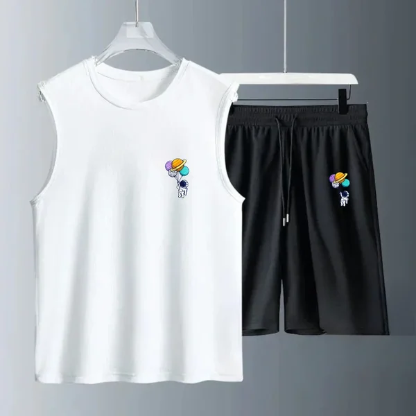 Men's Tank Top Sets 2026 Summer Quick drying sets for men beach Breathable sports seaside oversize running Sportswear
