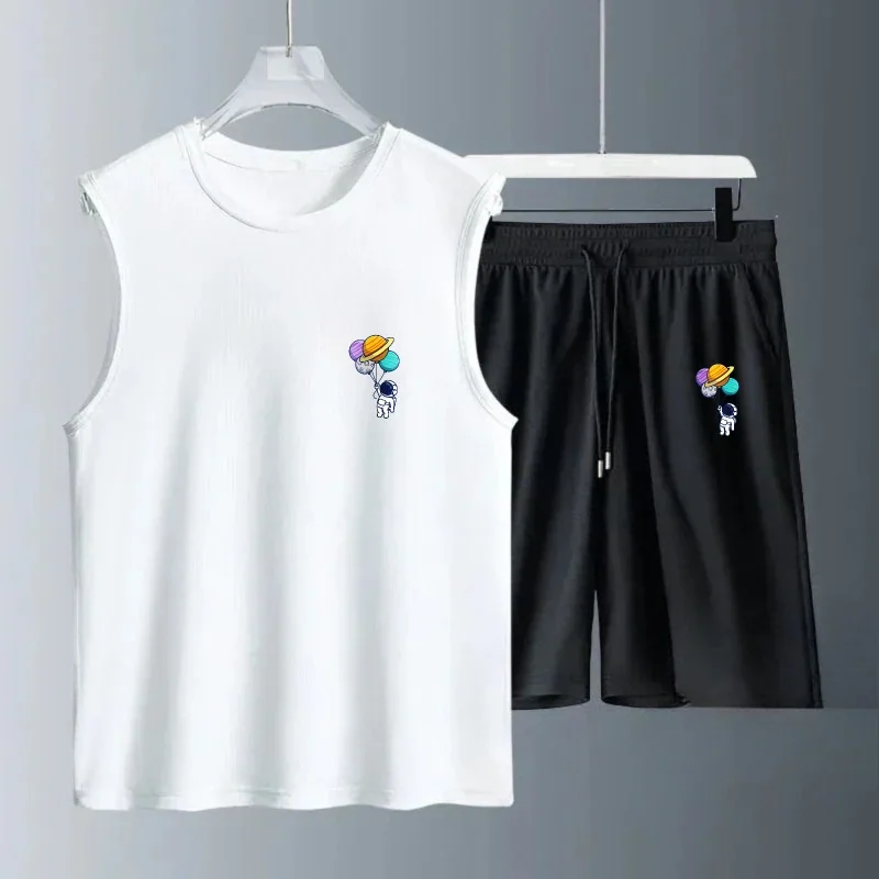 Men's Tank Top Sets 2026 Summer Quick drying sets for men beach Breathable sports seaside oversize running Sportswear