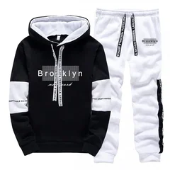 Men Tracksuit Autumn Winter Daily Quality Hot Sale Men's Casual Hooded Tracksuit Comfortable Print Single Sweatshirt Sweatpants