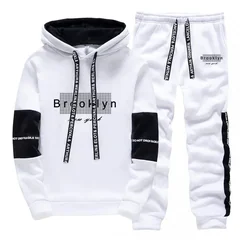 Men Tracksuit Autumn Winter Daily Quality Hot Sale Men's Casual Hooded Tracksuit Comfortable Print Single Sweatshirt Sweatpants