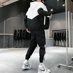 2026 Men Tracksuit Casual Joggers Hooded Sportswear Jackets And Pants 2 Piece Sets Hip Hop Running Sports Suit