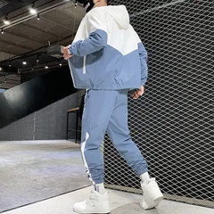 2026 Men Tracksuit Casual Joggers Hooded Sportswear Jackets And Pants 2 Piece Sets Hip Hop Running Sports Suit