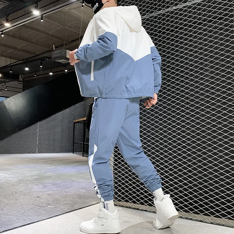 2026 Men Tracksuit Casual Joggers Hooded Sportswear Jackets And Pants 2 Piece Sets Hip Hop Running Sports Suit