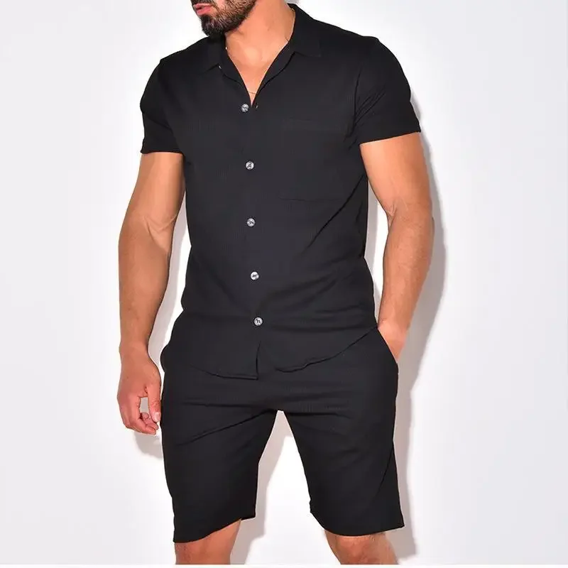 Sports Short Sleeve Shorts Set Casual Fashion Men's Clothing
