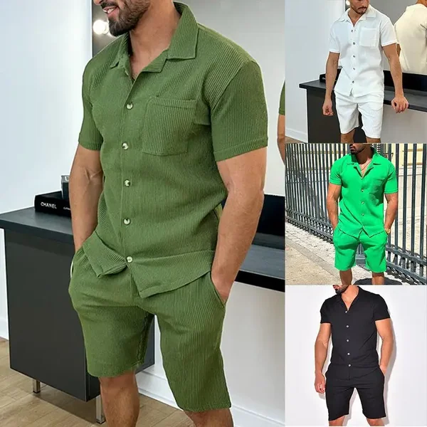Sports Short Sleeve Shorts Set Casual Fashion Men's Clothing