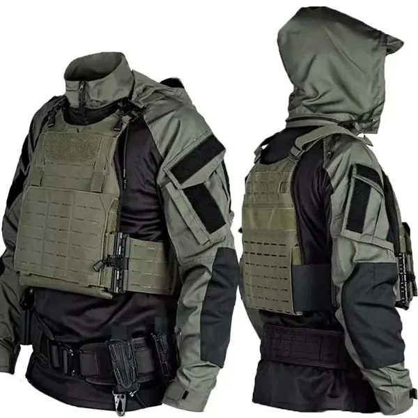 Men's CP Camo Tactical Combat Shirt & Pants Set Military Multicam Cargo Pants Suit Outdoor Hunting Airsoft Hiking Training