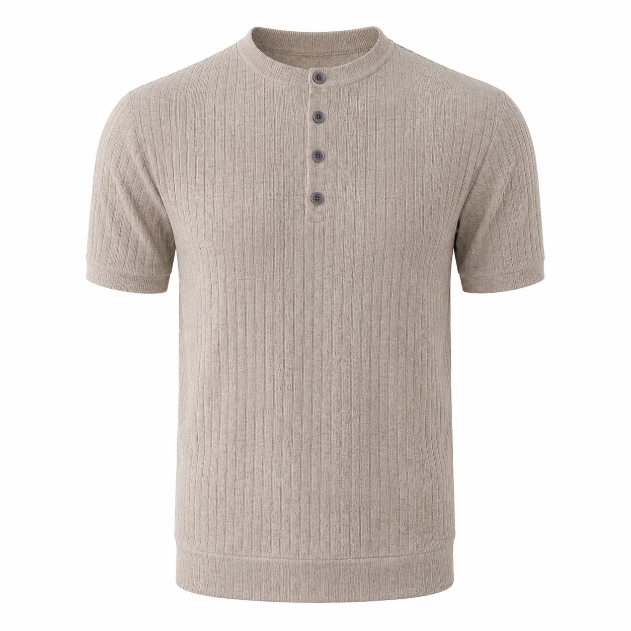 Men's Old Money Henley Shirt Ribbed Knit Short Sleeve T-Shirt High Stretch Casual Button Down Top Basic Tee Plus Size