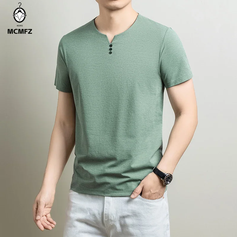 Mens Basic Henley T Shirt Comfortable Cotton Blend Short Sleeve Tops For Casual Business Office Daily And Weekend Activities