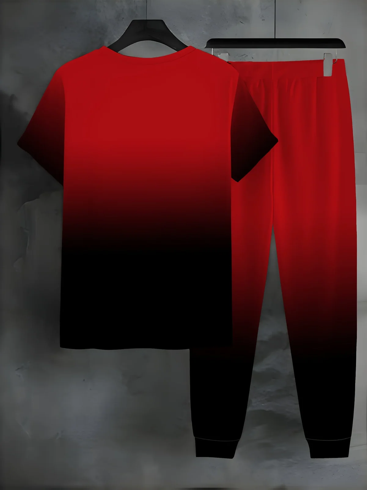 Fashion Casual Crew Neck 3D Printed Sports Short-Sleeve T-Shirt and Long Pants