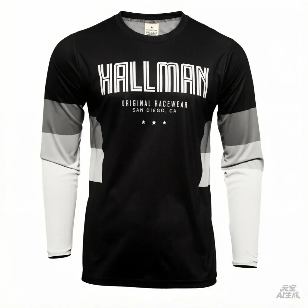 Autumn Winter Racing Motocross Jersey Men's Cycling Long Sleeved T-shirt Outdoor Men's Motorcycle Cotton Elastic Cycling T-shirt