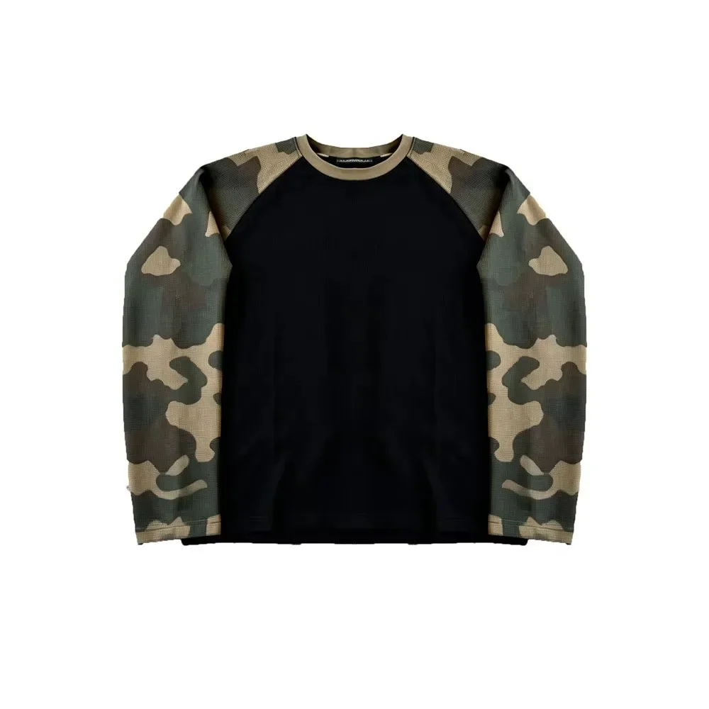 Camouflage Patterns 3D Printed Men's Long Sleeved Spring-autumn Clothing Outdoor Sports Breathable and Quick-drying Casual Tops