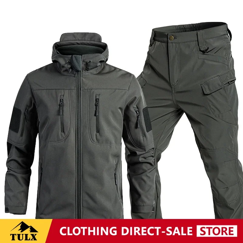 Tactical Soft Shell Assault Suit Beetle Waterproof Warm Wear-resistant Windproof Outdoor Mountaineering Suit Thick Set