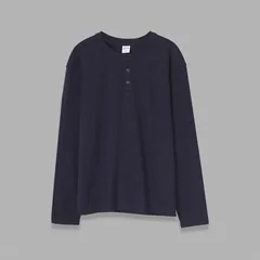 Japanese Retro Washed Amikaji Heavyweight 320g 100% Cotton Loose Solid Color Round Neck Men's Long Sleeved T-shirt
